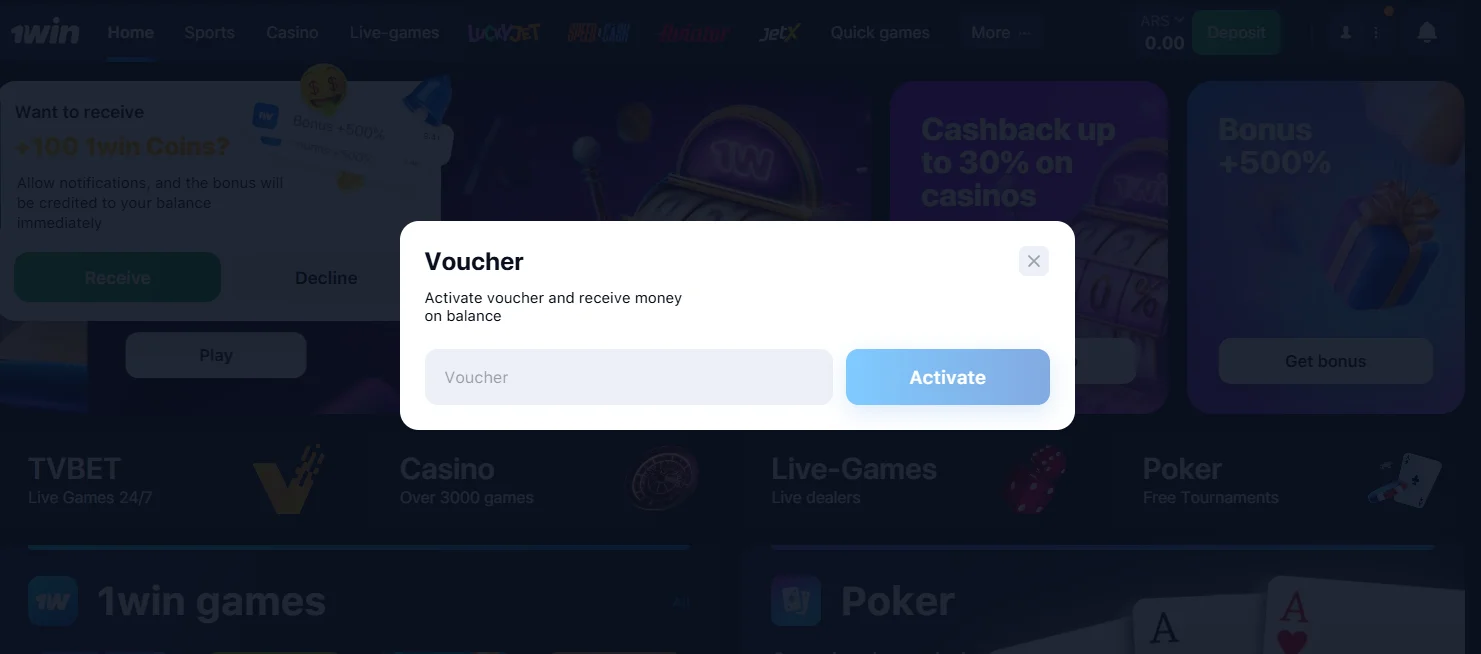 Promo code 1Win